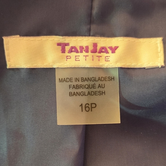 TanJay Women's Blue Bomber Suede Feel Jacket Size 16P - Picture 5 of 8